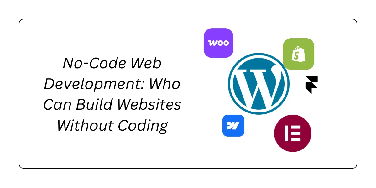 No-code web development explained with WordPress, Shopify, WooCommerce, Elementor and other website building platforms